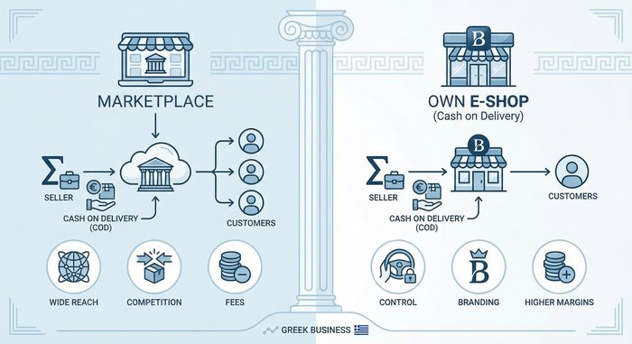 Marketplace vs δικό σας e-shop με αντικαταβολή